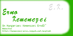 erno kemenczei business card